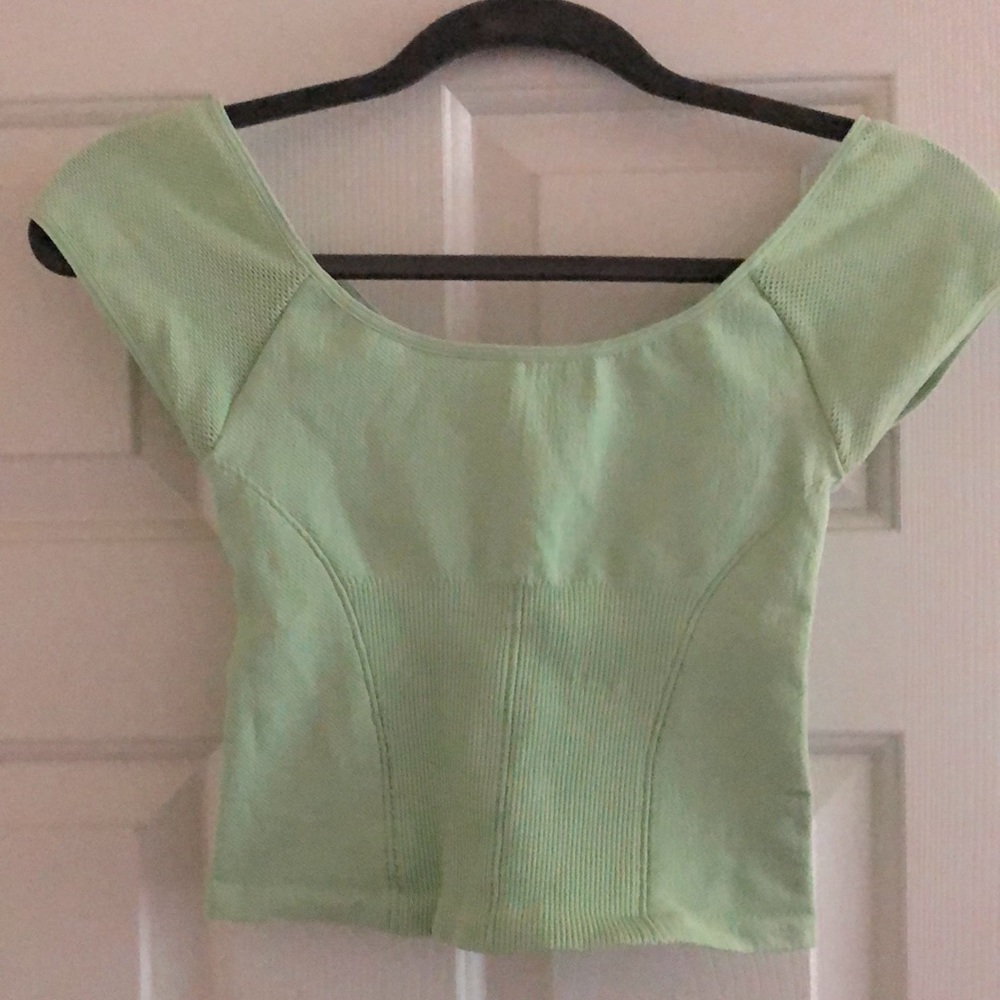Free People Light Green Crop Top
